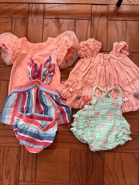 Lightweight Boutique Summer Tops and Rompers Bundle- size 12mo